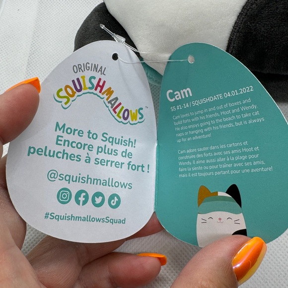 Original Squishmallow 5" Cam The Cat With Visor BRAND NEW WITH TAGS - Picture 5 of 6